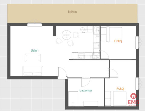 Trzy pokoje, do wejscia, Centrum