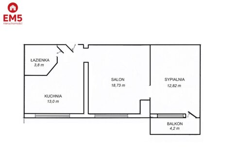 Dwa pokoje, winda, balkon.