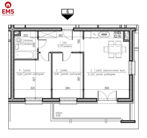 Trzy pokoje, premium,  winda.