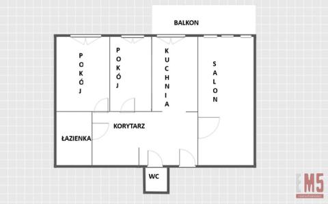 Centrum 3 oddzielne pokoje 61.8m2