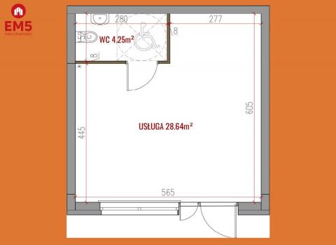 Nowy lokal 32 m2, parter
