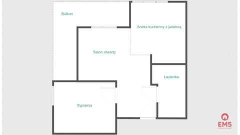 Apartament,  2 pokoje, Kraszewskiego