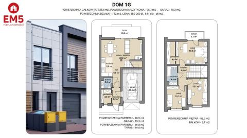 Dom szeregowy 125 m2,  Zaścianki