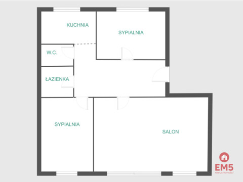 3 pokoje, ul. Wiejska | 1. piętro