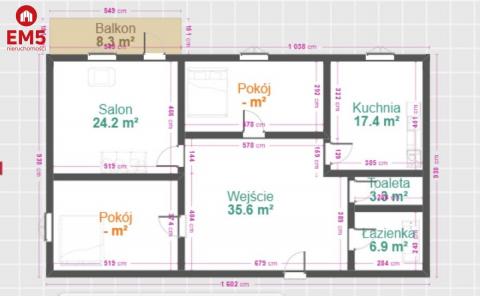 3 pokoje Ul .Skrajna 64m2  piętro 1